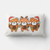 赤パンダのクリスマス動物かわいい赤いパンダのスロー ランバークッション (正面)