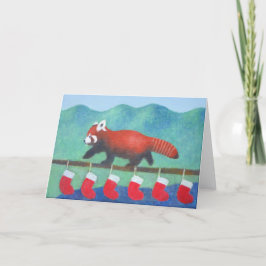 赤パンダのクリスマス カード