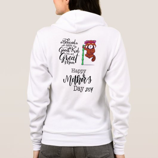 赤パンダの母の日2024。 パーカ (裏面)