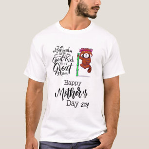 赤パンダの母の日2024。 Tシャツ