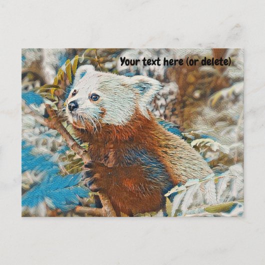 赤パンダはがき ポストカード (正面)