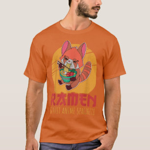 赤パンダラーメン日本食アジ日本のア Tシャツ