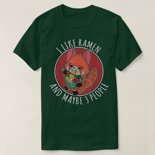 赤パンダラーメン日本食アジ日本のア Tシャツ (デザイン正面)
