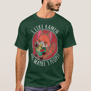 赤パンダラーメン日本食アジ日本のア Tシャツ