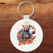 赤パンダ宇宙飛行士 キーホルダー (正面)