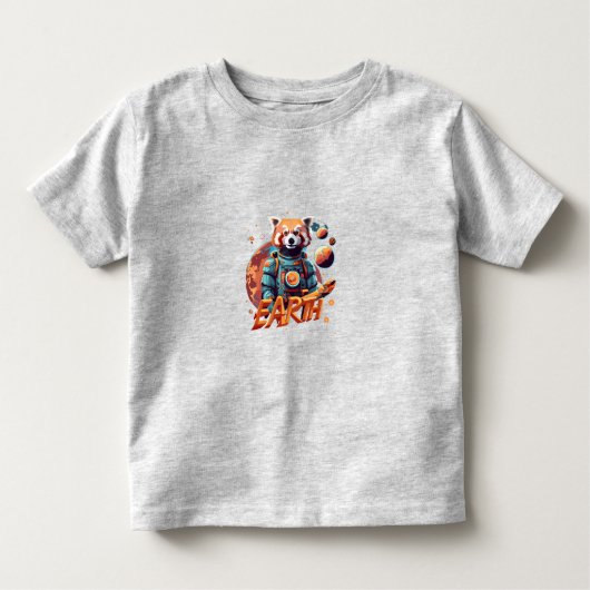 赤パンダ宇宙飛行士 トドラーTシャツ (正面)