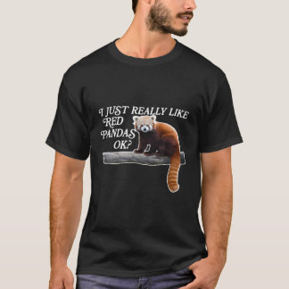 赤パンダ私は本当に赤パンダが好きok tシャツ