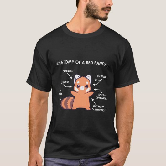 赤パンダ科学動物学者レッドパンダの解剖学 Tシャツ (正面)