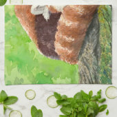 赤パンダ キッチンタオル (折り畳み)