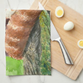 赤パンダ キッチンタオル (四つ折り)