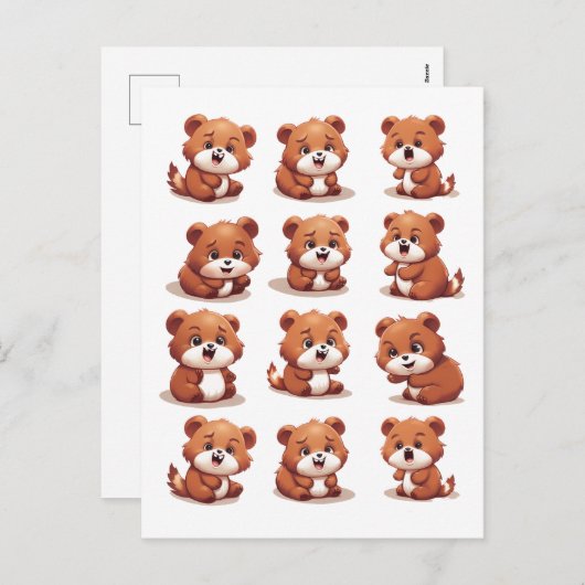 赤パンダ シーズンポストカード (正面/裏面)