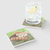 赤パンダ ストーンコースター (横)