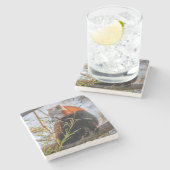 赤パンダ ストーンコースター (横)