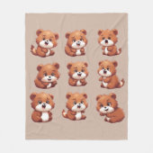 赤パンダ フリースブランケット (正面)