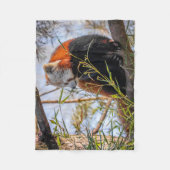 赤パンダ フリースブランケット (正面)