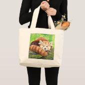 赤パンダ ラージトートバッグ (正面(商品))