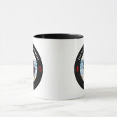 赤パーソナライズされたいいかりの黒い丸の写真 マグカップ (中央)