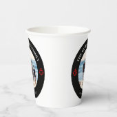 赤パーソナライズされたいいかりの黒い丸の写真 紙コップ (左)