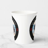 赤パーソナライズされたいいかりの黒い丸の写真 紙コップ (右)