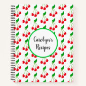 赤パーソナライズされたいさくらんぼ,パターン ノートブック (正面)
