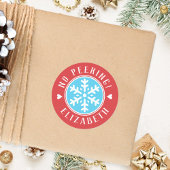 赤パーソナライズされたいクリスマスプレゼントのピークなし ラウンドシール