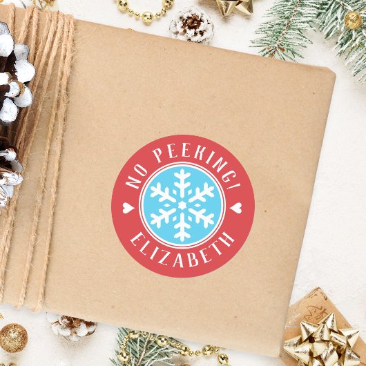 赤パーソナライズされたいクリスマスプレゼントのピークなし ラウンドシール