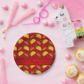 赤パーソナライズされたいタコスと呼ぶ ペーパープレート (パーティー)