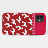 赤パーソナライズされたいベッドリントンのテリア犬の名前 Case-Mate iPhoneケース (裏面(横))
