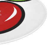 赤パーソナライズされたいリンゴの果実ガラス切断板 カッティングボード (角)