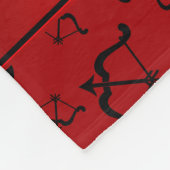 赤パーソナライズされたい弓矢の名前 フリースブランケット (角)