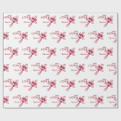 赤パーソナライズされたい❤️バラ ラッピングペーパー (フラット)