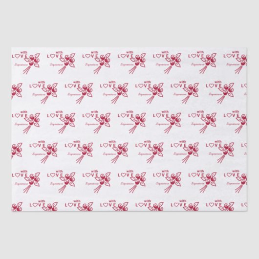 赤パーソナライズされたい❤️バラ 薄葉紙 (正面)