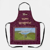 赤パーソナライズされたお母さん向け退職祝い エプロン (正面)