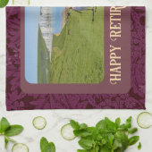 赤パーソナライズされたお母さん向け退職祝い キッチンタオル (折り畳み)