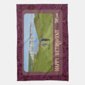 赤パーソナライズされたお母さん向け退職祝い キッチンタオル (縦)