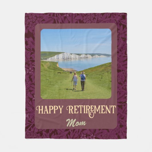 赤パーソナライズされたお母さん向け退職祝い フリースブランケット (正面)