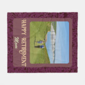 赤パーソナライズされたお母さん向け退職祝い フリースブランケット (正面(横))