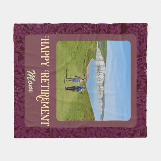 赤パーソナライズされたお母さん向け退職祝い フリースブランケット (正面(横))