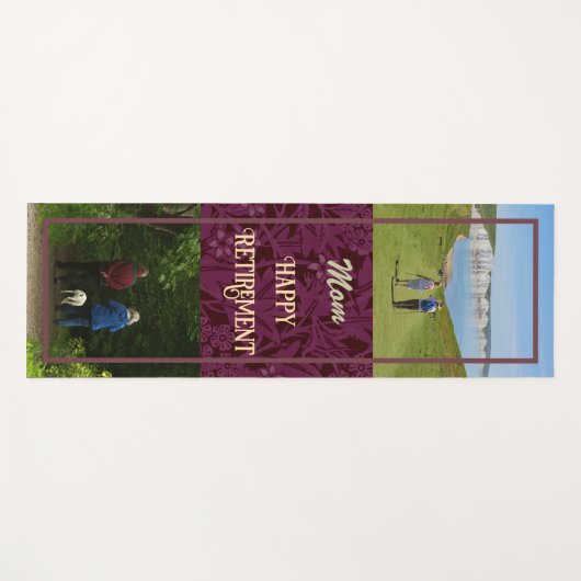 赤パーソナライズされたお母さん向け退職祝い ヨガマット (正面(横))