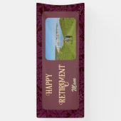 赤パーソナライズされたお母さん向け退職祝い 横断幕 (縦)