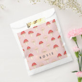 赤パーソナライズされたお洒落ピンクマッシュルームパターン フェイバーバッグ (封をした状態)