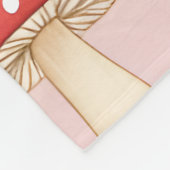 赤パーソナライズされたお洒落ピンクマッシュルームパターン フリースブランケット (角)