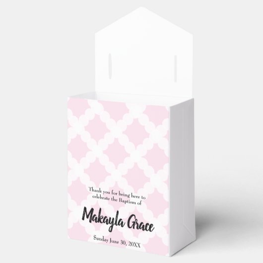 赤パーソナライズされたちゃんの女の子ピンクのバプテ感謝していィスト フェイバーボックス (オープン)