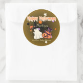 赤パーソナライズされたちゃんシャワーありがとうステッカー ラウンドシール (バッグ)