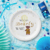 赤パーソナライズされたちゃんシャワーを待つ ペーパープレート (パーティー)