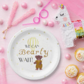 赤パーソナライズされたちゃんシャワーを待つ ペーパープレート (パーティー)