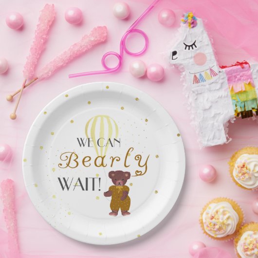 赤パーソナライズされたちゃんシャワーを待つ ペーパープレート (パーティー)