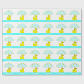 赤パーソナライズされたちゃんシャワーギフト包装紙 ラッピングペーパー (フラット)