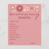 赤パーソナライズされたちゃんシャワーゲームシートピンクフローラ チラシ (正面)