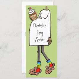 赤パーソナライズされたちゃんシャワーダークスキントーン 招待状